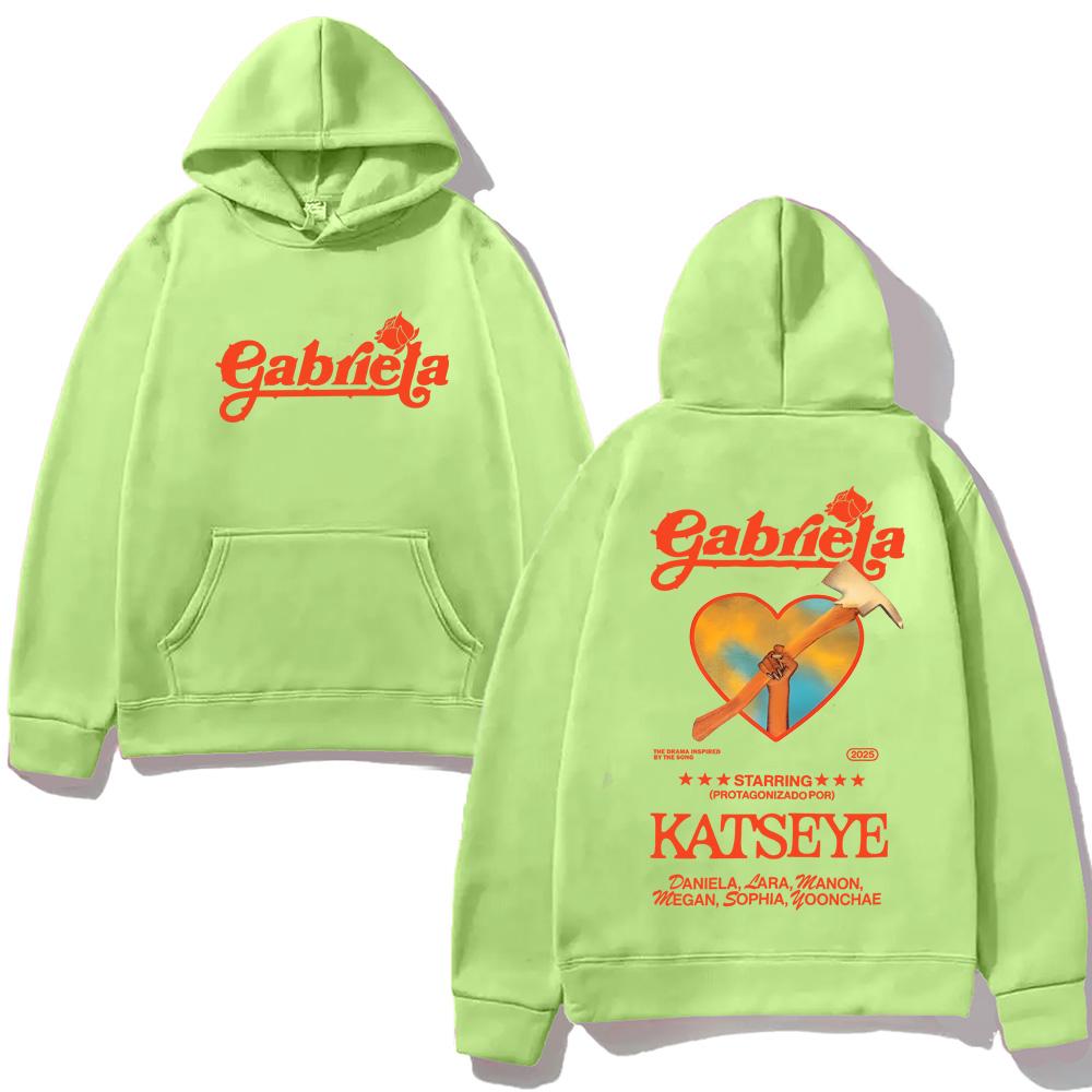 Katseye Gabriela 2026NEU Kapuzenpullover für Herbst Winter Ästhetik Sweatshirt mit Kapuze Lässige Fleece-Kleidung Lässiger Kapuzenpulli