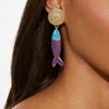 E11111 Light Luxury Pendant Small Fish Simple Fashion Earrings, Summer Beach Vacation Wind Bohemian Stud Earrings