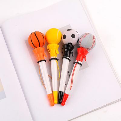Creative Ballpoint Pen Basketbal Fotbal Tenis Volejbal Tvar Dekomprese Bounce Popup Neutrální Pen Studentské psací potřeby