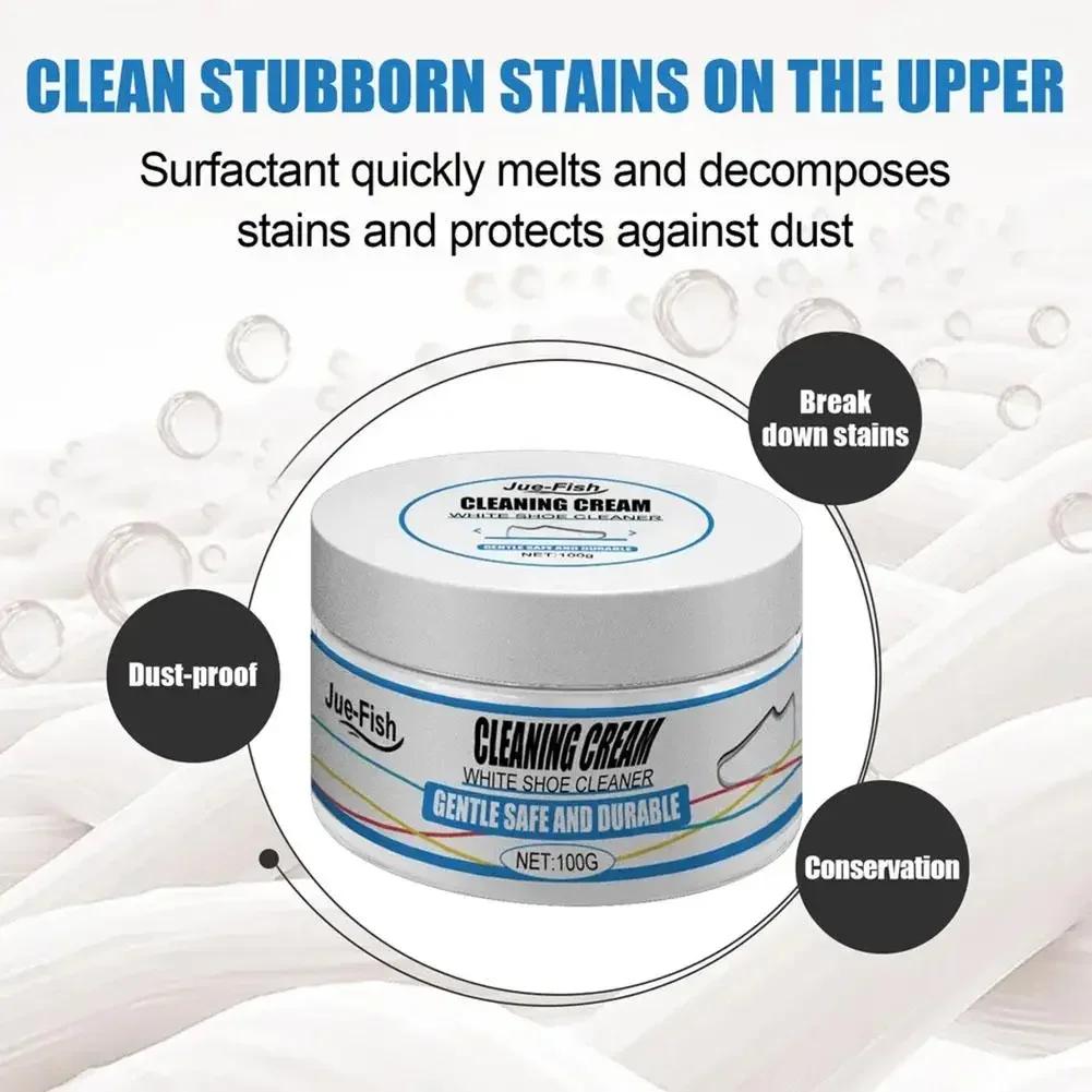 Practical White Shoe Cleaning Cream with Wipe Sponge Stains Remover Deep Cleansing Multi-Functional Cleaning Cream