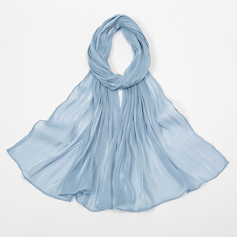 Einfache Glitzernde Seidengefühl Satin Schals Schal Glitzer Schimmer Wickeltuch Strand Überwurf Stola Bufandas Muslimischer Hijab 180*70cm