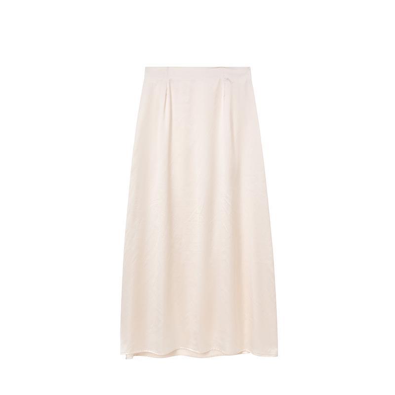 2024 Spring/Summer Women's Faux Silk Satin Bodycon Midi Skirt Casual European & American Style