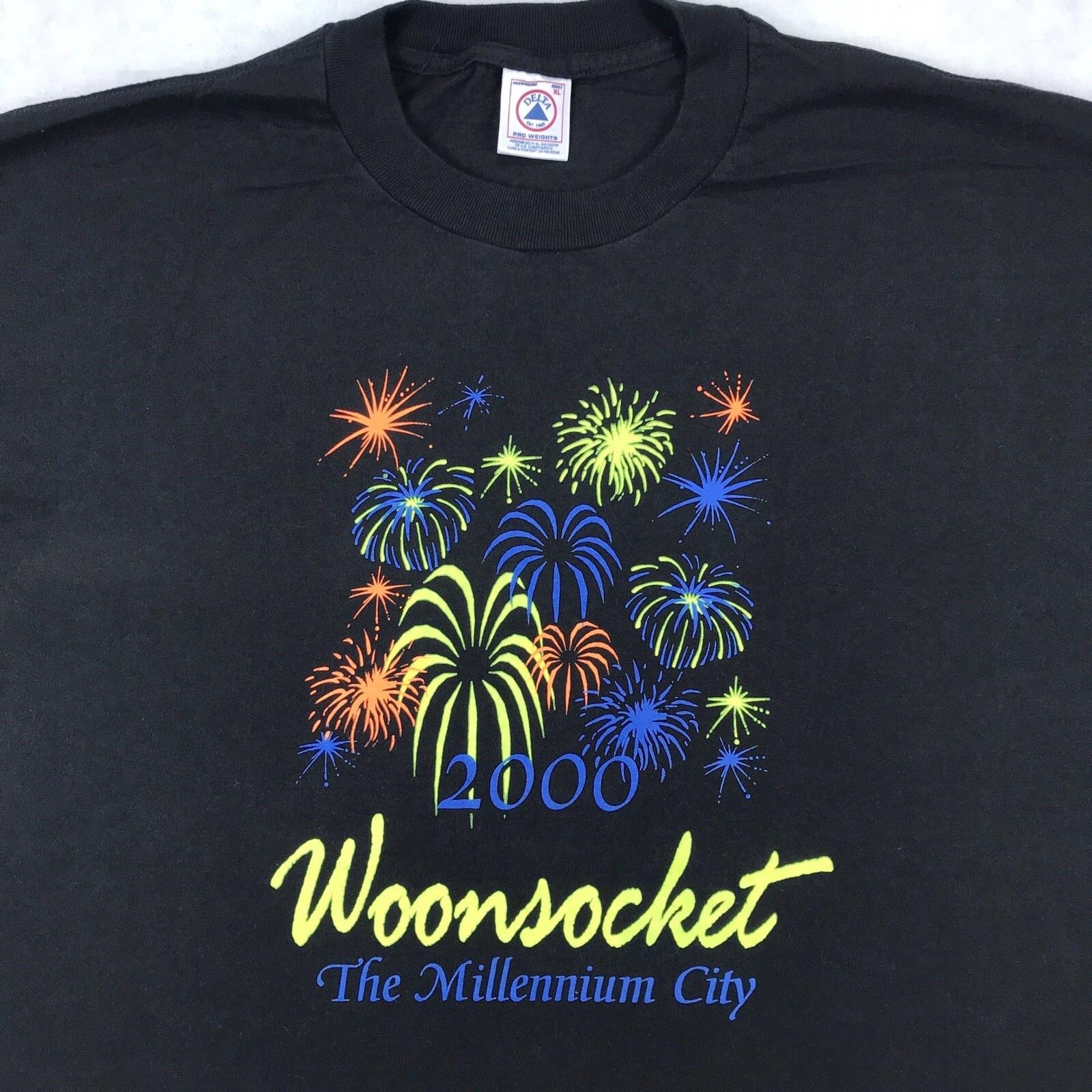 

vintage 2000 THE MILLENNIUM CITY WOONSOCKET RHODE ISLAND T-Shirt XL y2k tourist 4XL