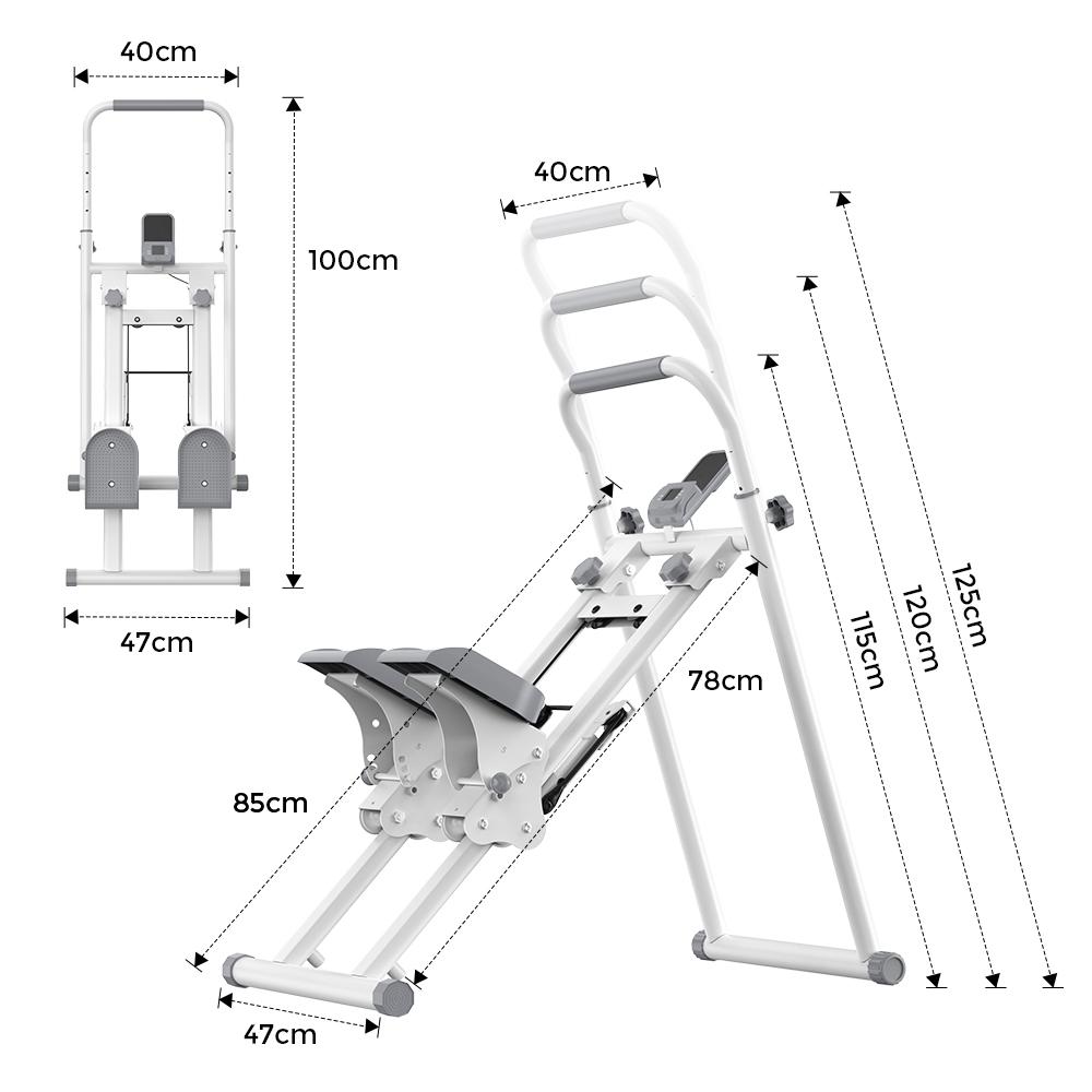 Formill QK7906 Stair Stepper, 3-Level Adjustable Handlebar & Pedals, Foldable Vertical Climber with LED Display