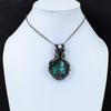 Tree Of Life Azurite Malachite & Moonstone Gemstone Pure Copper Wire Wrap Handmade Jewelry Pendant