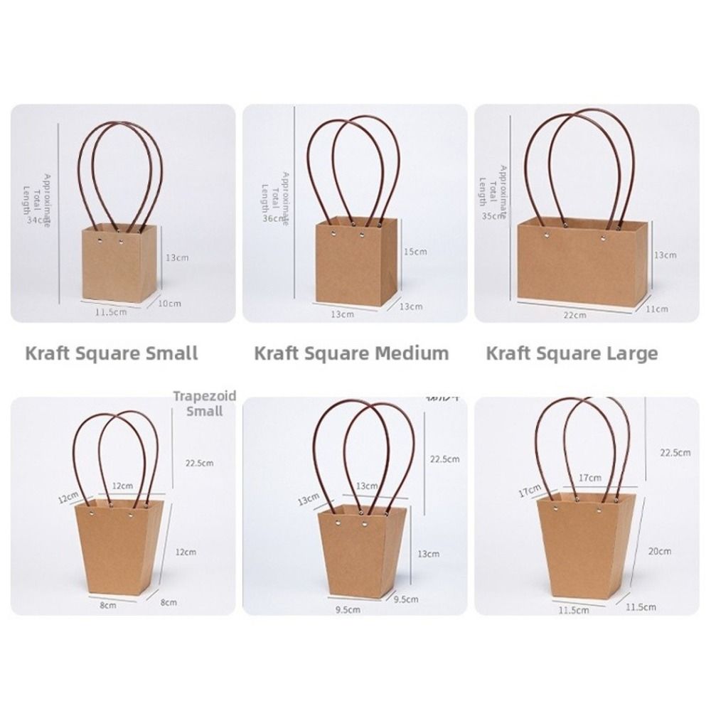 Rectangle Portable Flower Box Trapezoid Hand Paper Bag New Flower Gift Box Valentine's Day