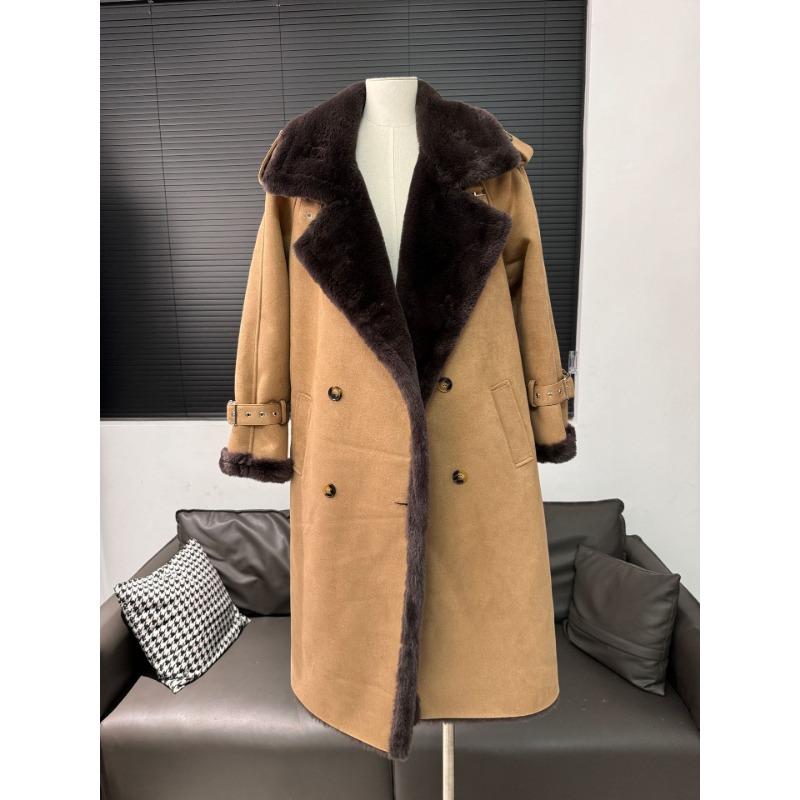 Coat Plus Size Women's Coat New Fur One-piece Imitation Fur Motorcycle Long Style