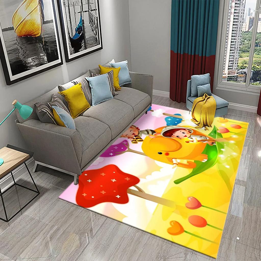 3D Roztomilý Kreslený Dívčí Koberec do Kuchyně Koupelny Vchod Protiskluzové Předložky Ložnice Obývací Pokoj Balkon Dekorace Koberce Koberce