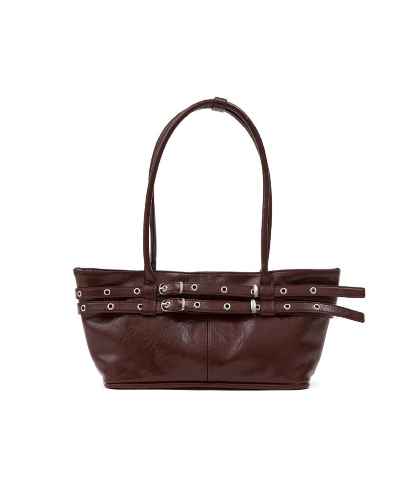 Yeomim Mini Belted Boat Bag (Crack Burgundy)