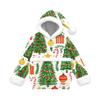 Children's Casual Christmas Tree Print Hooded Top with Large Pet Pocket for Everyday Wear