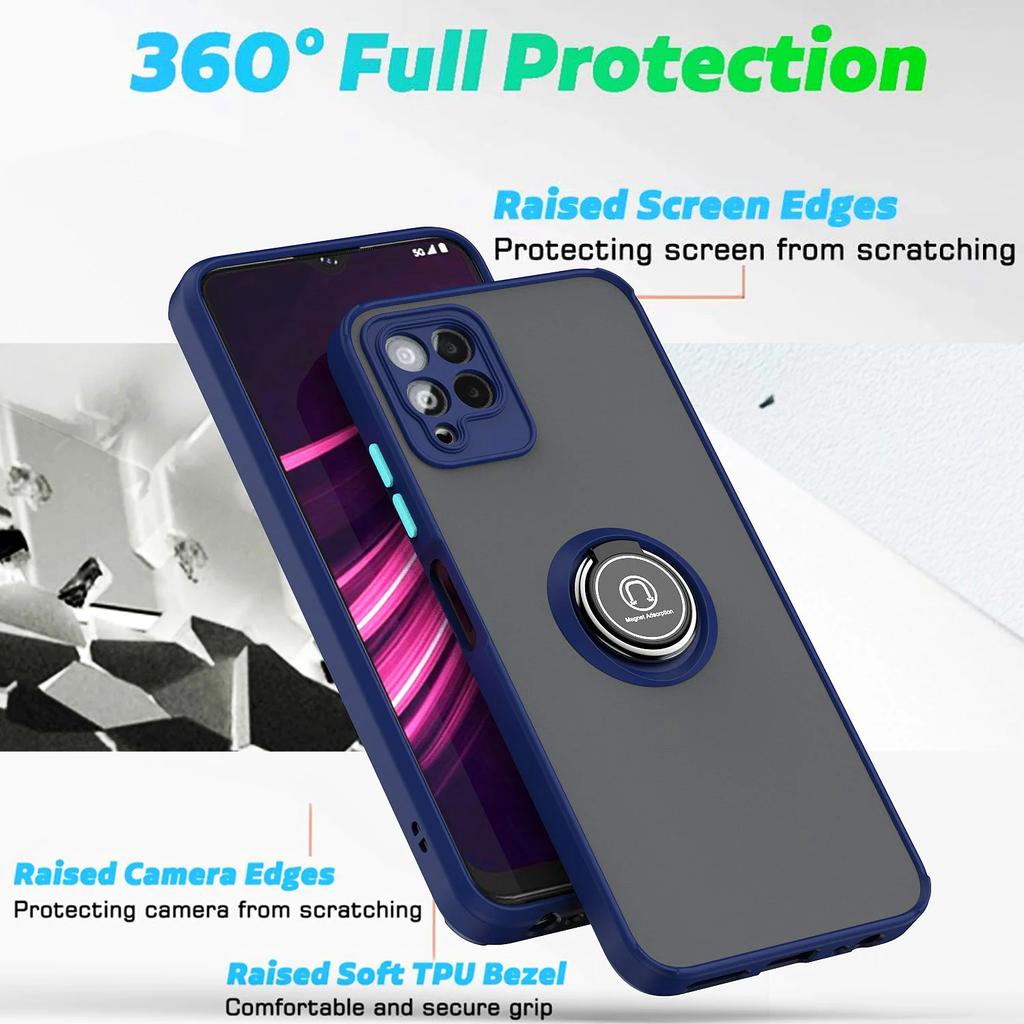 Armor Matte Case For T-Mobile Revvl 6X 6 Pro T Phone 5G Cover Ring Magnetic Holder Stand Shockproof Coque Fundas