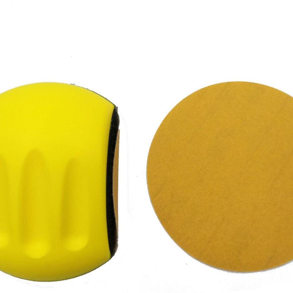 4" 100mm Self-Adhesive PU Foam Hand Grinding Disc for Manual Sanding and Polishing, Yellow