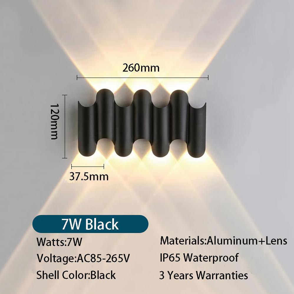 LED nástěnné svítidlo vnitřní a venkovní IP65 Vodotěsné Moderní minimalistický styl 3W/5W/7W žárovky Hliníkové verandové zahradní osvětlení