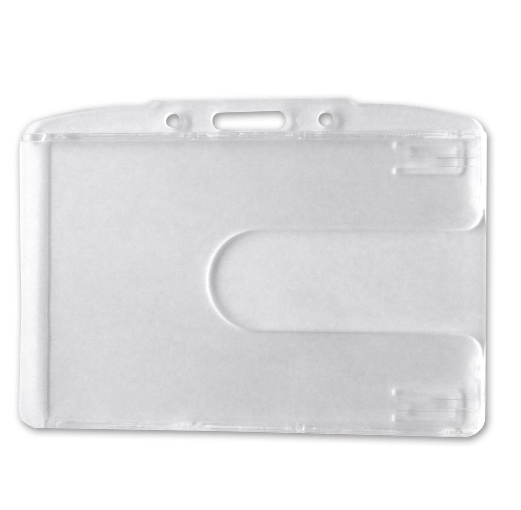 Single employee ID case horizontal polycarbonate hard clear AM-003
