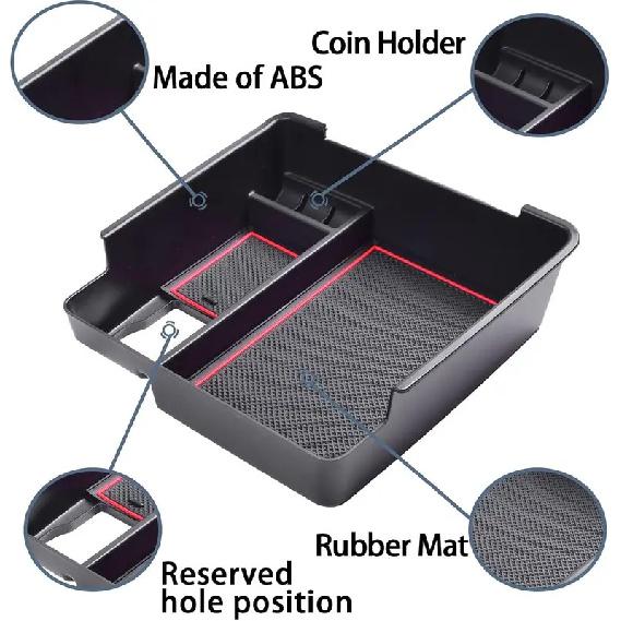 SixthSmoy Boîte d'accoudoir de voiture compatible avec  2024 Nissan Frontier Organisateur de rangement pour console centrale Accessoires