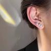 Silver Needles, Ear Holes, No Removal of Cochlear Earrings, Women's Zircon Super Flash Earrings, Women's Niche High-end Small Bone Earrings.