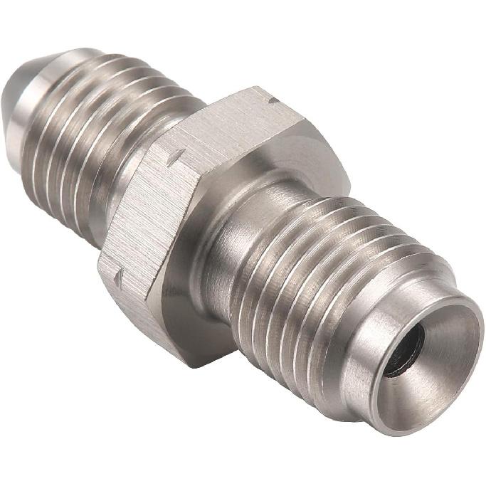 3AN Male to M10x1.0 Metric Inverted Flare Stainless Steel Brake Master Cylinder Adapter Fitting