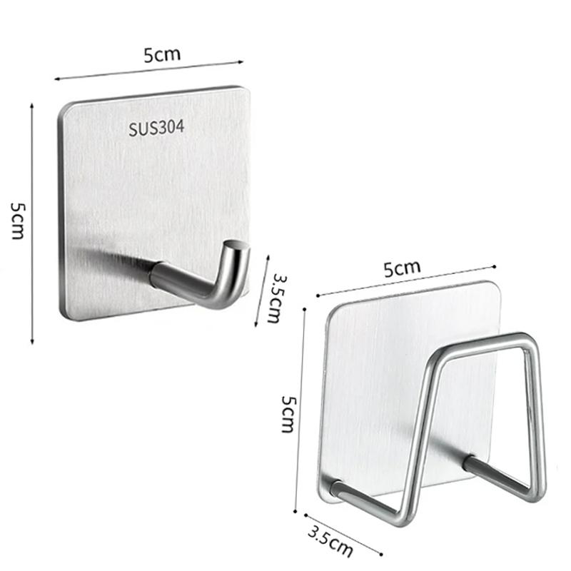 Stainless Sponges Holder Steel Kitchen Self Adhesive Sink Drain Basket Storage Rack Wall Hook Home Organizer Kitchen Accessories