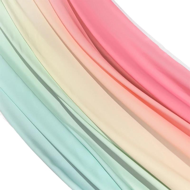 50cm Chiffon Gradient Fabric Hanfu Ancient Style Rainbow Gradient Fabric Stage Costume Design Skirt Dress DIY Sewing Material
