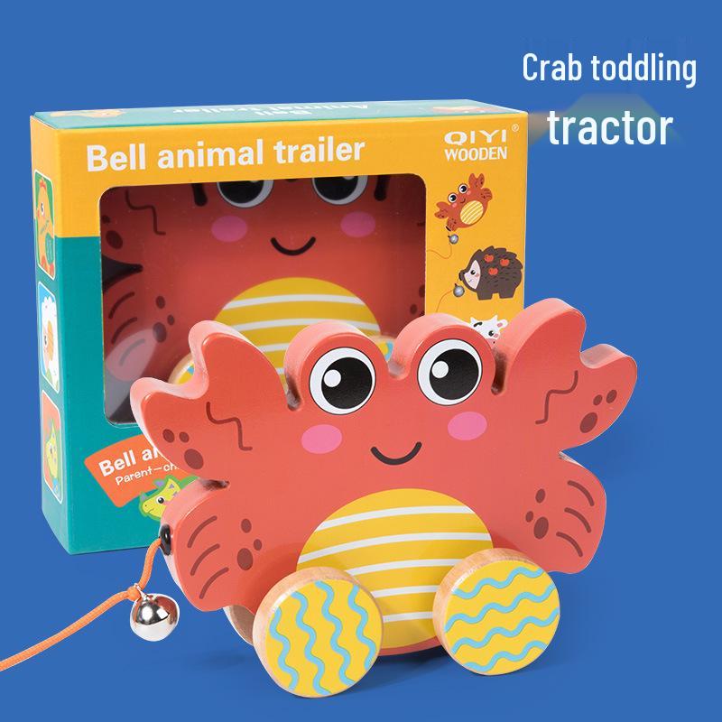 Cartoon Animal Pull Cart and Leash - Early Education Toy for Infants 0-3 Years