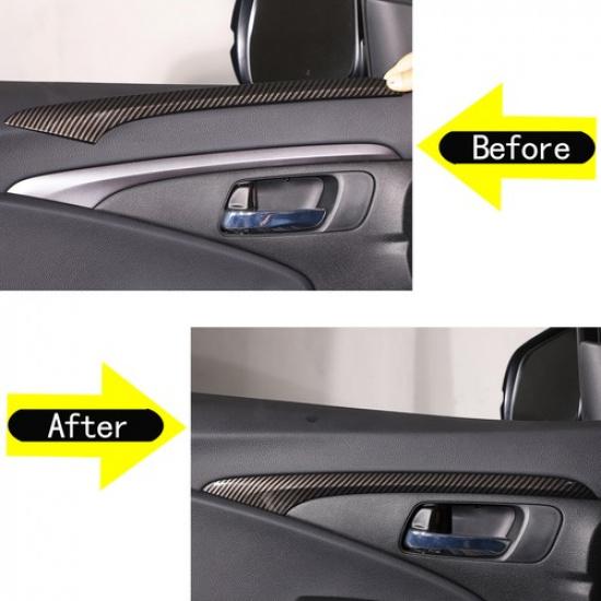 ABS Carbon Car Inner Door Panel Trim For Honda Pilot Ridgeline Passport 2016-22