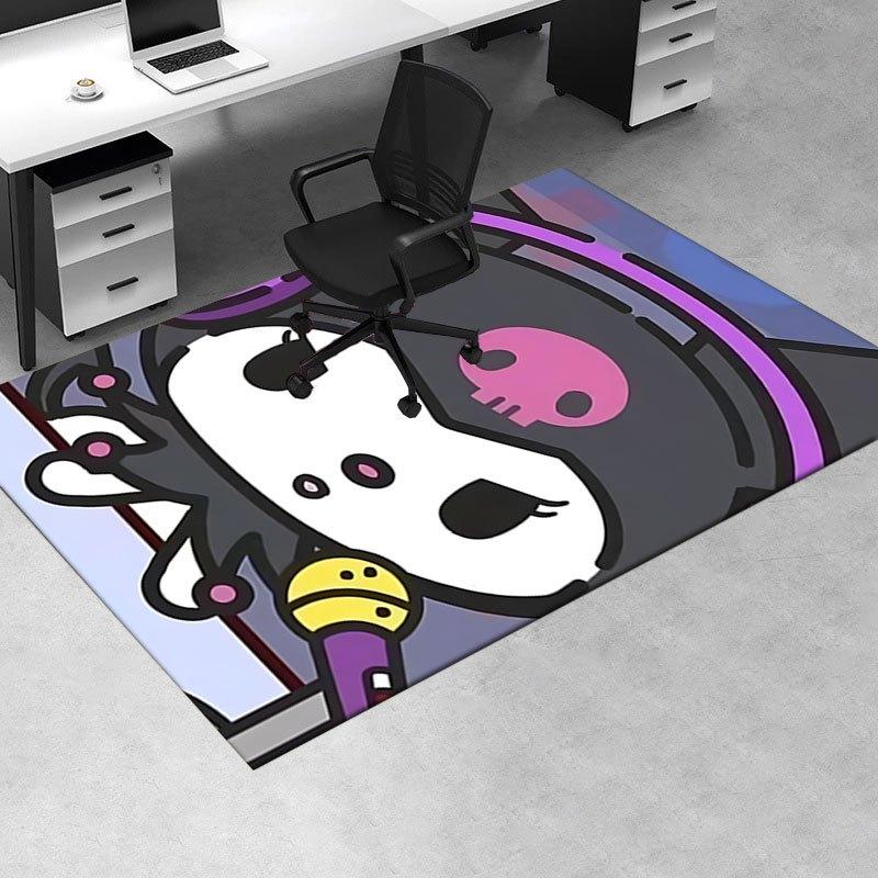 1pc Sanrio Kuromi Mermaid Printed Office Carpet Rectangle Rug Under The Table,Perfect Room Decor for Living Room, Bedroom, Kitchen, Non-slip Floor Mat