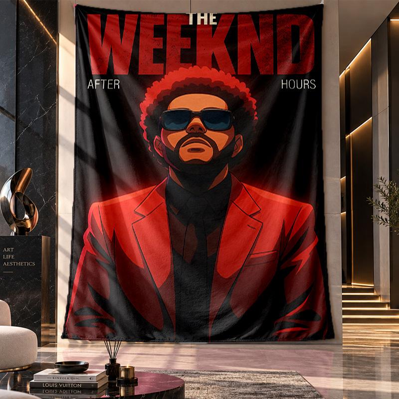Wall Hanging Tapestry,The Weeknd Printed Fabric Backdrop For Dorm Room Party Decoration