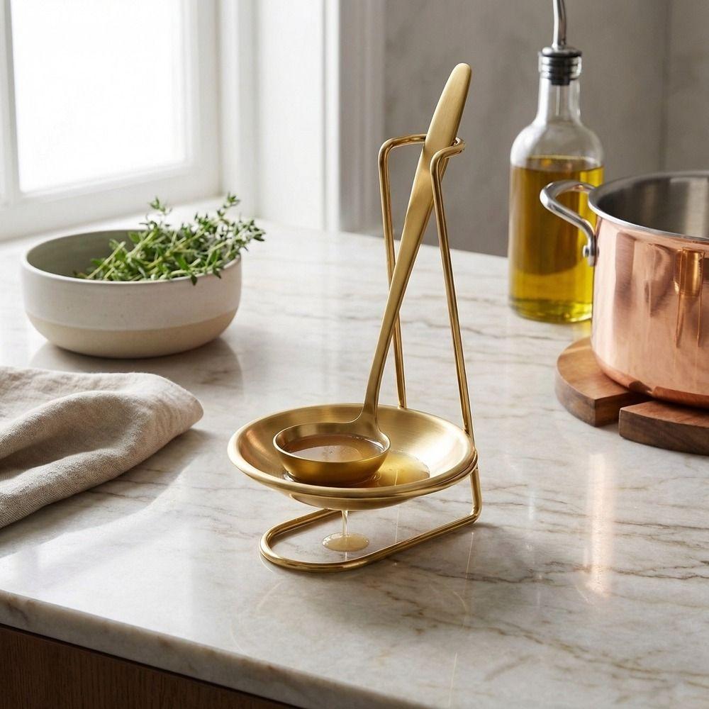 Stainless Steel Vertical Spoon Rest Stable Cooking Utensils Bracket  Restaurant