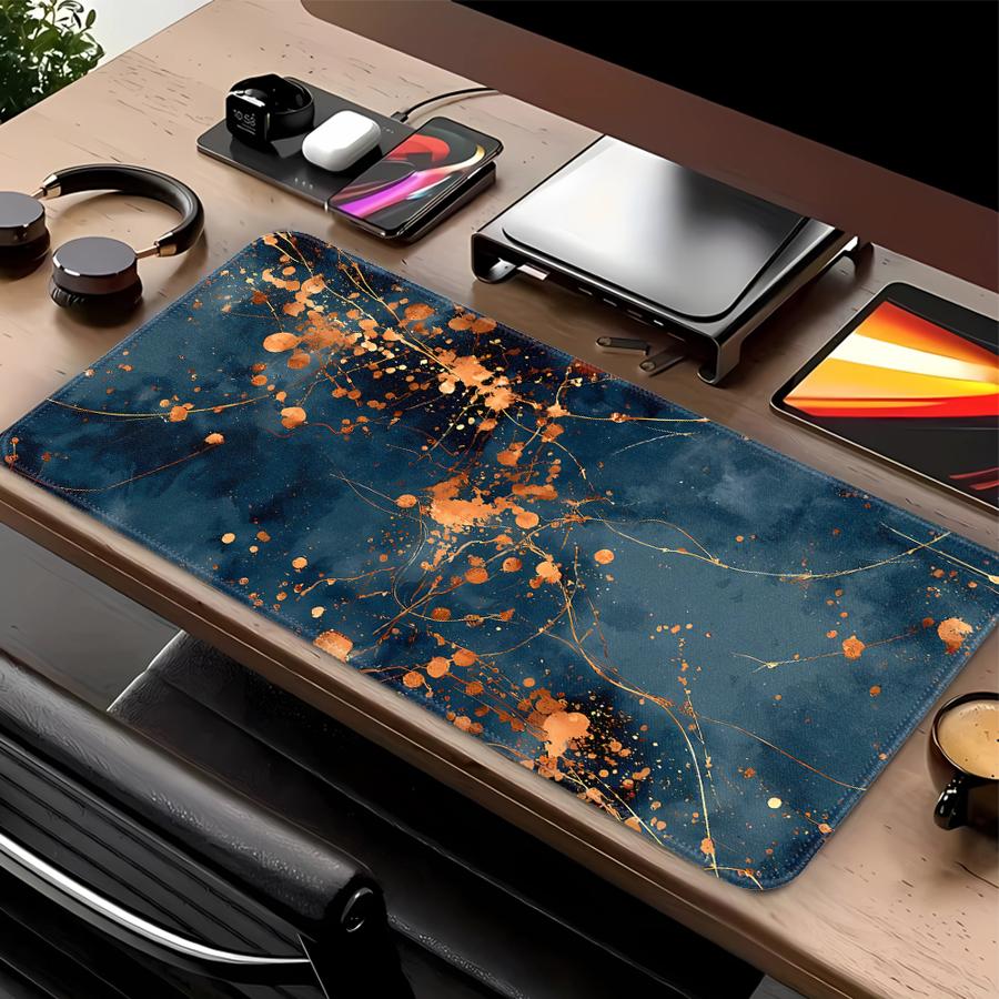 

Mouse Pad Keyboard Mouse Pad Game Console Pad office Pad Computer Laptop Pad Desk accessories overlock Orange Blue Cracked 220x180x2mm