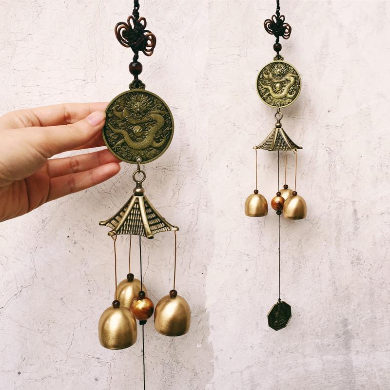 Factory Price Wind Chimes Metal Plastic Ancient Hanging Ornament for Home Yard Garden Balcony Decoration Bronze Bell Pendant