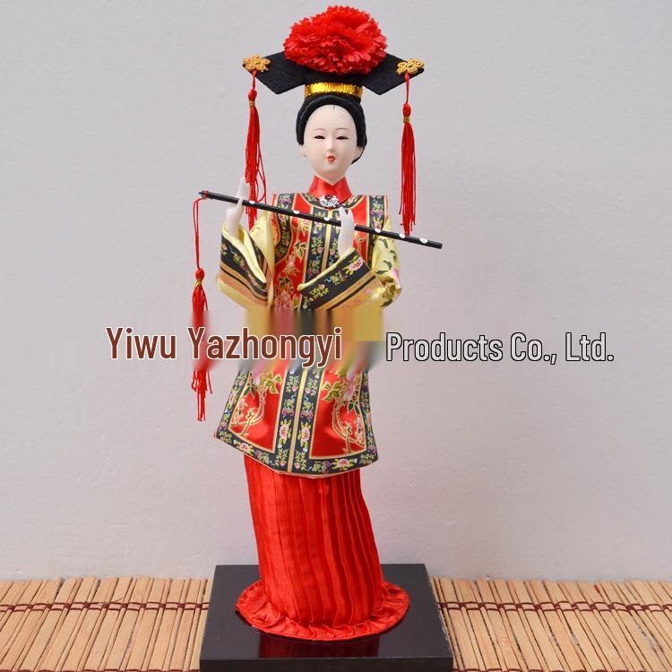 Seidenpuppenpuppe einer Prinzessin der Qing-Dynastie - Haus- & Hoteldekoration, Geschenk, Reiseandenken
