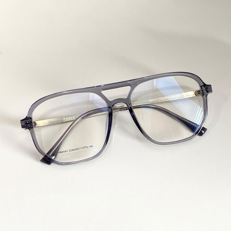 

Stylish Dual Bridge Large Frame Glasses Sightedness Slimming Face Design Personality Style -0.5 -0.75 -1.0 -1.5 -2.0 To -6.0 Myopia -1
