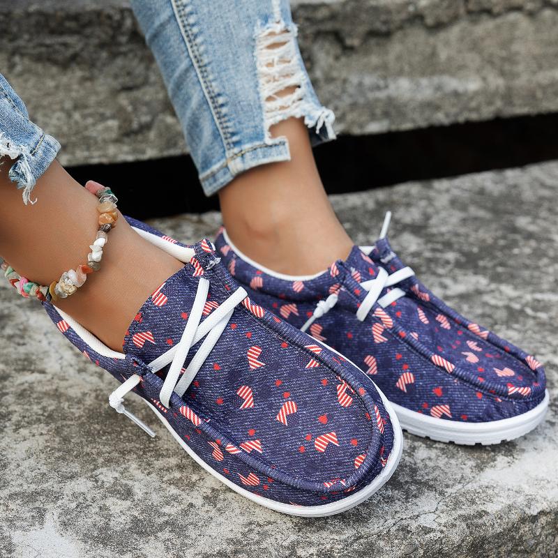 Flower-laced Sports Shoes, Low-top and Large-sized Fashionable Loafers, Sports Shoes for Women