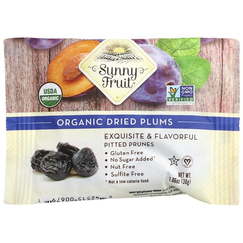 Organic Dried Plums,  5 Portion Packs, 1.06 Oz (30 G) Each