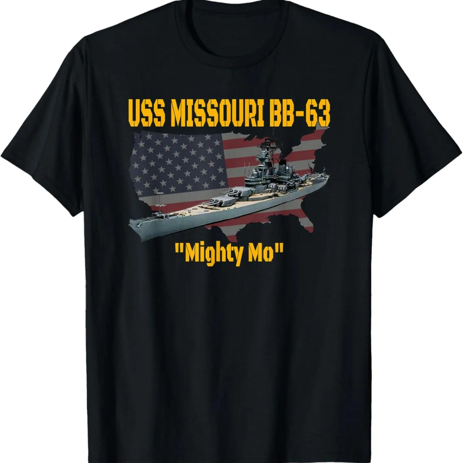 

WW2 Ship & Korean War USS Missouri Battleship BB-63 Veterans T-Shirt XXXXXL чорний