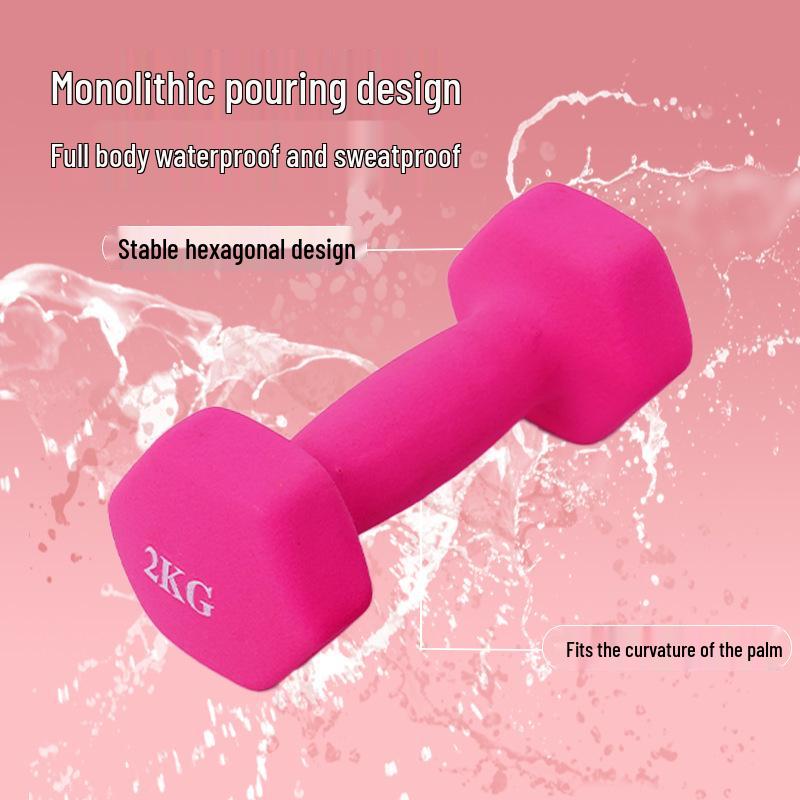 Hexagonal Rubber-Coated Dumbbell for Women's Home Fitness - Frosted Cast Iron Handbell Equipment
