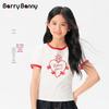 BARRY BANNY Girls' Color Block Heart Print T-Shirt