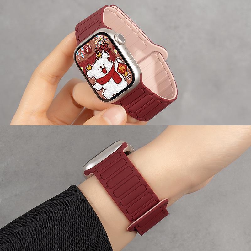 Jingyi Silicone Strap for Apple Watch S7/S8/S9/S11 and iWatch10 with Magnetic Closure