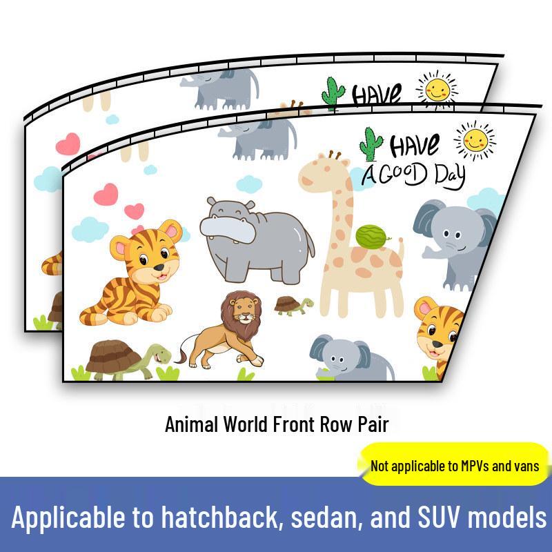 Blackout Car Window Sunshades for Rear Seats - Child-Friendly Auto Curtains
