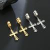 Gothic Cross Earrings for Women Men Stainless Steel Hoop Earrings Christian Religious Jewelry Amulet Gifts Daily Accessories