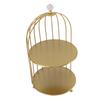 Bird Cage Cosmetic   Gold Space Saving Iron Unique Multifunctional Birdcage Makeup Display Rack for Bathroom