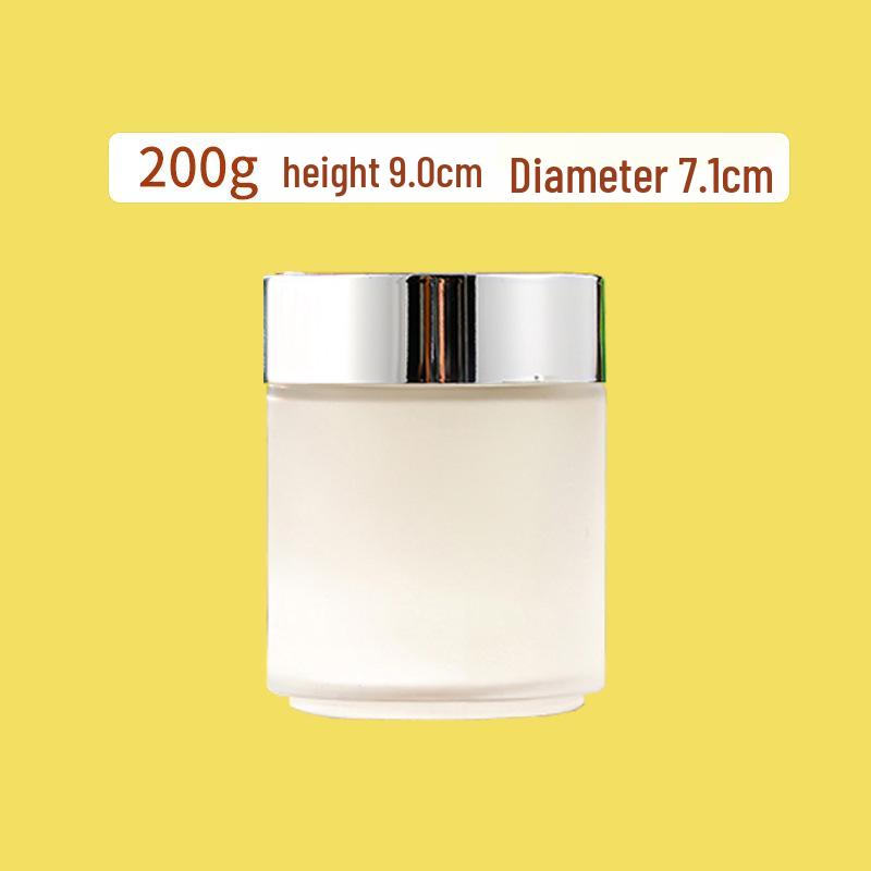 High-Quality Frosted Glass Eye Cream Jar, 200g - Light-Blocking, Sealed and Travel-Friendly