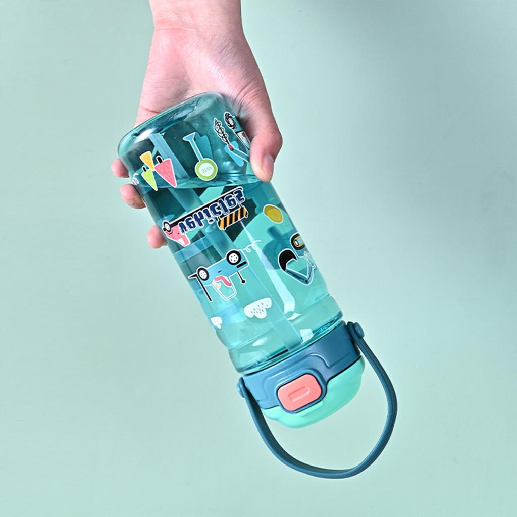 550ML High-Quality Outdoor Camping Drinking Tools Kids Straw Cup With Handle Plastic Straw Water Cup Sports Water Bottle