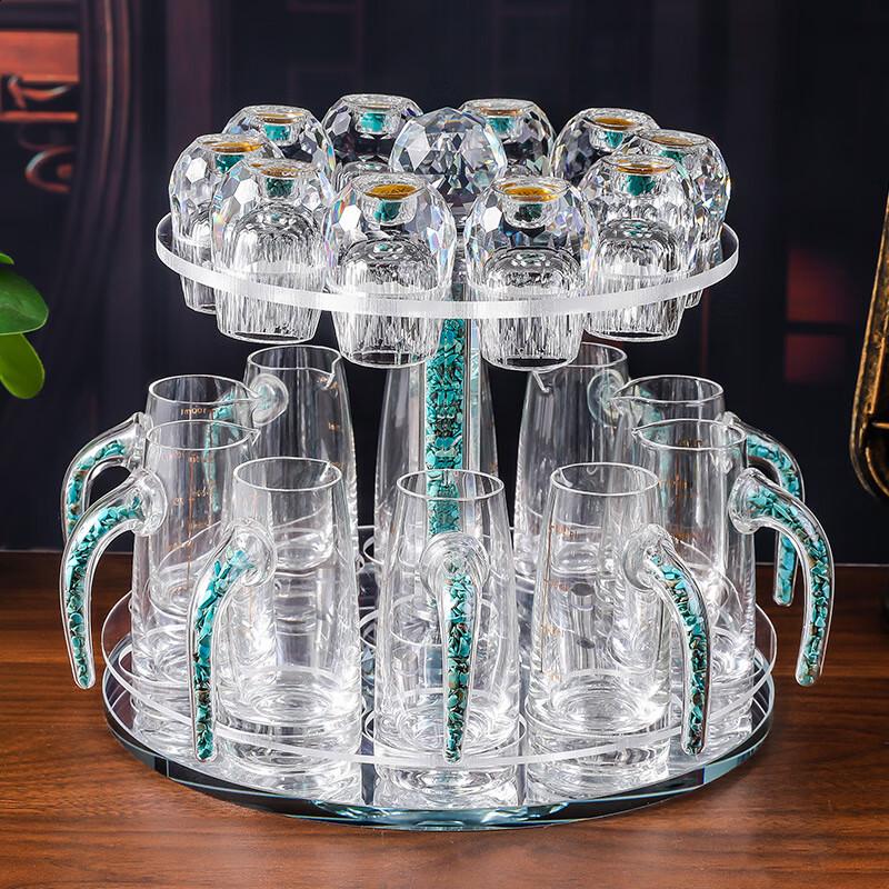 Shangqi Turquoise Glass Baijiu Decanter and Cup Set
