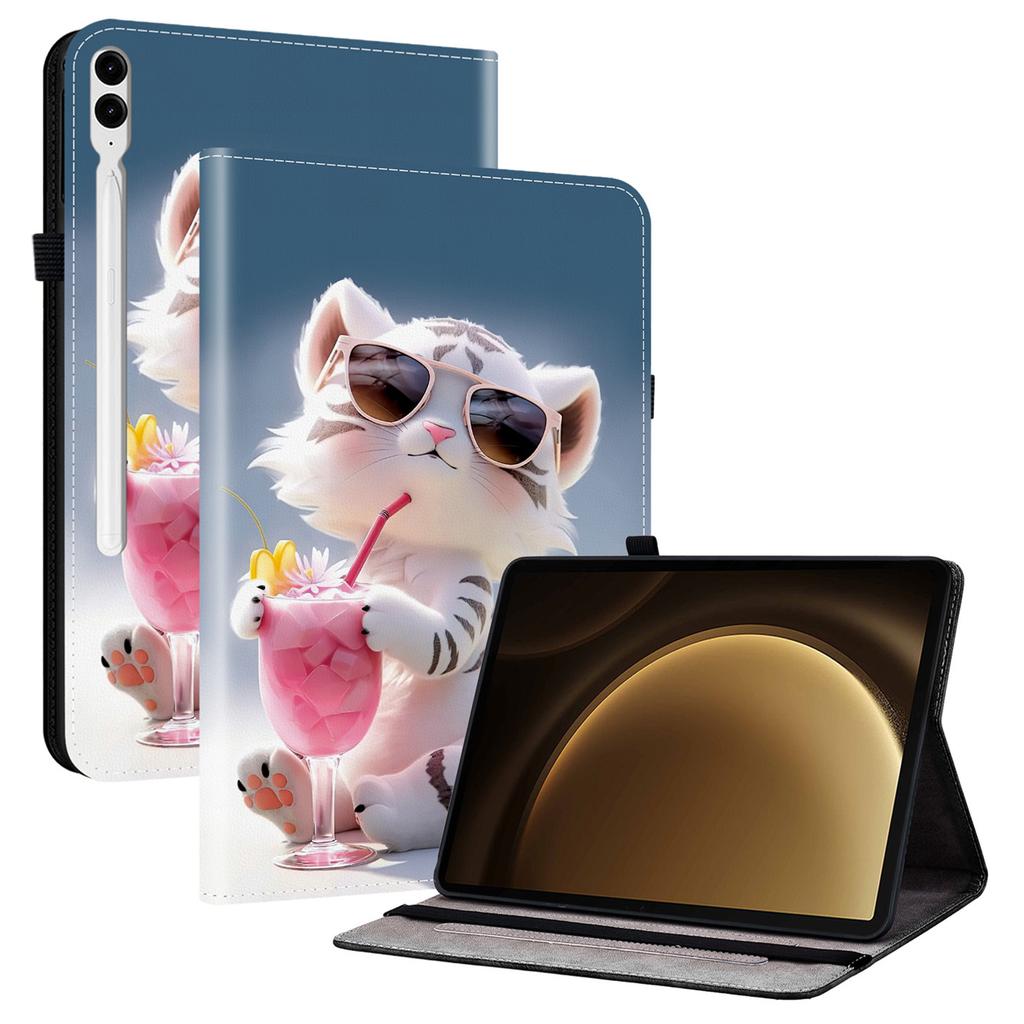 Δερμάτινη Θήκη Για Samsung Galaxy Tab S10+/S9 FE+/S9+ Με Τυπωτό Σχέδιο, Κάλυμμα Tablet με Βάση και Υποδοχές Καρτών