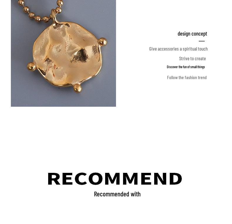 European Style Geometric Pendant Necklace for Women, 18K Gold-Plated Titanium Steel, Simple and Elegant Design.