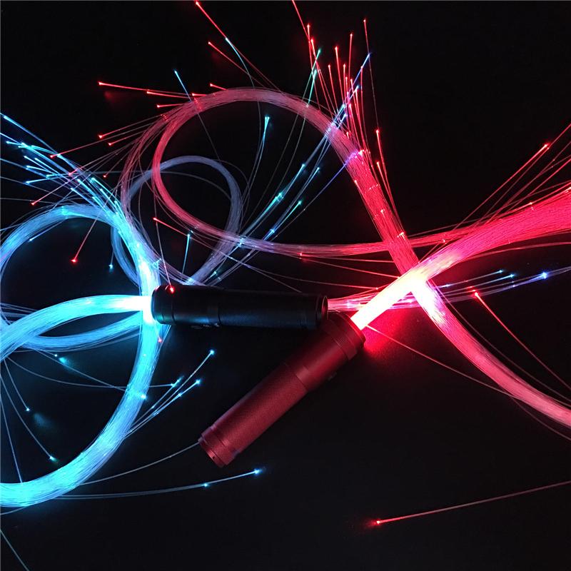 Color-Changing Fiber Optic Dance Whip Colorful Glowing LED Flash Whip Hand Rope for Dance Festival Party Carnival Wedding Decor