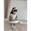 Baby Girl Korean Style Winter Vest and Long Sleeve Mori Dress Set