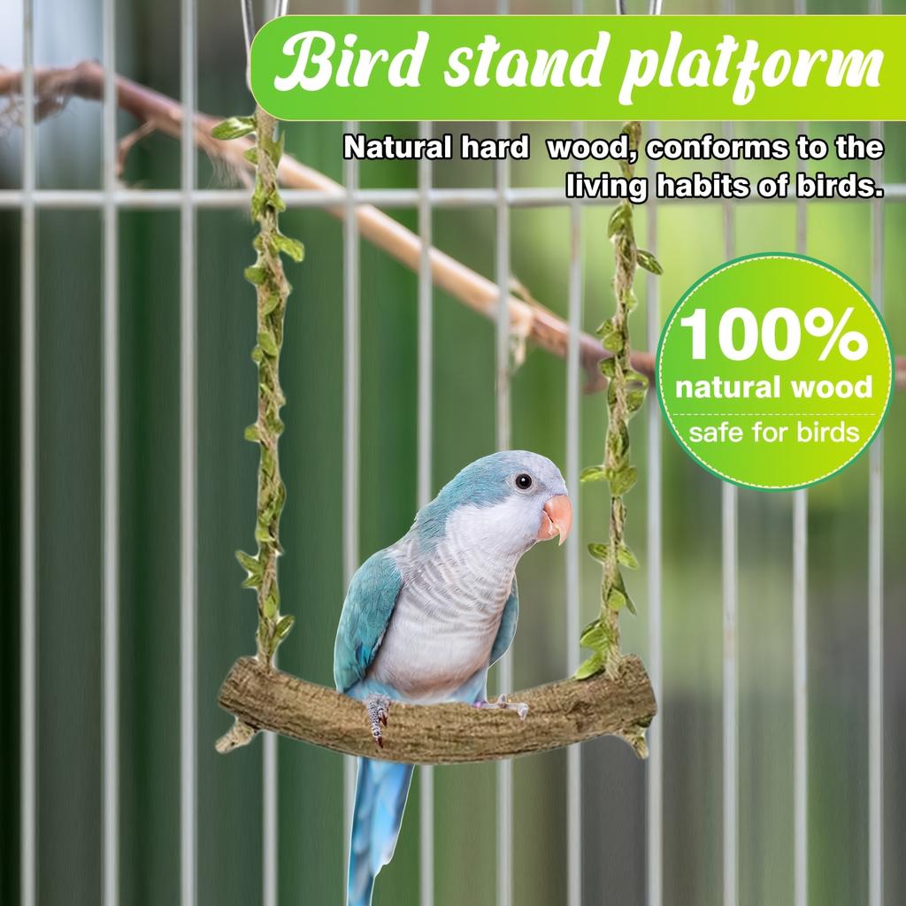 Vogelschaukelständer Vogelastständer Papagei Seilschaukel Hängendes Spielzeug Vogelstangen Käfigspielzeug Trainingsständer Halter Übung