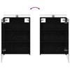 5 Piece Bathroom Furniture Set Black Oak Engineered Wood & Glass